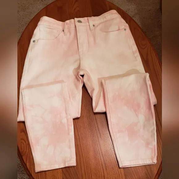 Lucky Brand pink tie-dye mid rise crop jeans, size 6 - NEW - Picture 6 of 7
